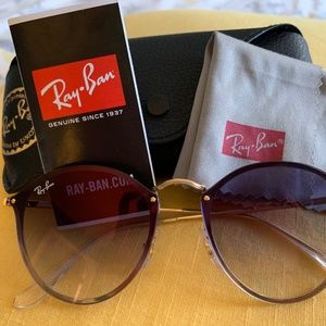 Ray-Ban Sunglasses Blaze Round Gold Pink Mirror